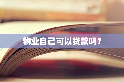 物业自己可以贷款吗？