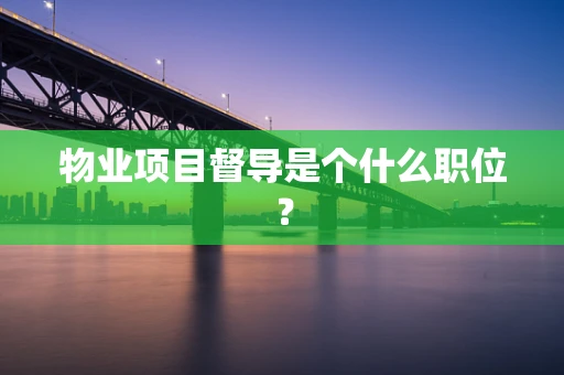 物业项目督导是个什么职位？