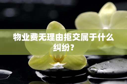 物业费无理由拒交属于什么纠纷？