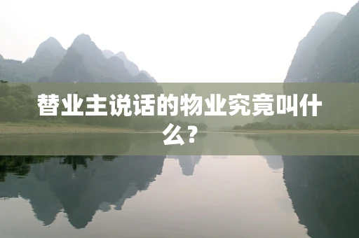 替业主说话的物业究竟叫什么？