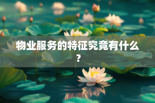 物业服务的特征究竟有什么？