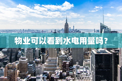 物业可以看到水电用量吗？