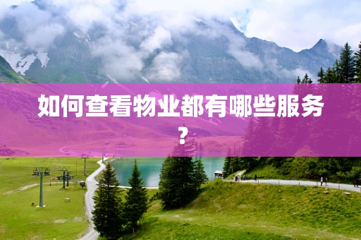 如何查看物业都有哪些服务？