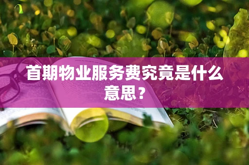 首期物业服务费究竟是什么意思？