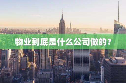 物业到底是什么公司做的？