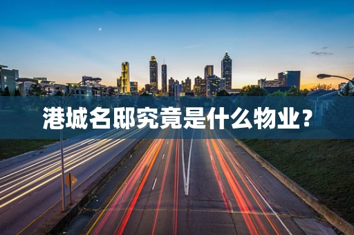 港城名邸究竟是什么物业？