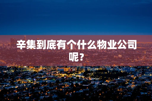 辛集到底有个什么物业公司呢？