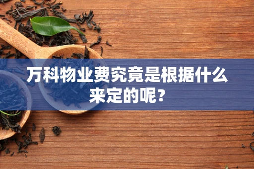 万科物业费究竟是根据什么来定的呢？