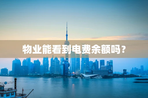 物业能看到电费余额吗？