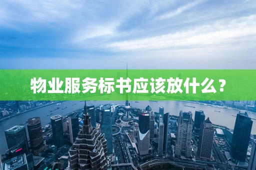 物业服务标书应该放什么？