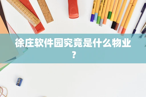 徐庄软件园究竟是什么物业？