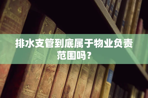 排水支管到底属于物业负责范围吗？